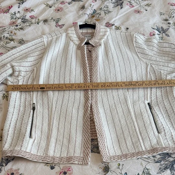 NWT - Nic+Zoe Cream and Gold Knit Jacket- 2X - Picture 6 of 11